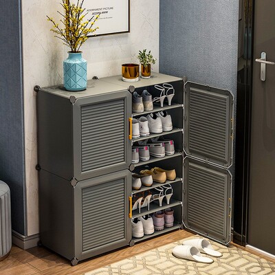 Household dustproof storage simple shelf shoe cabinet rack