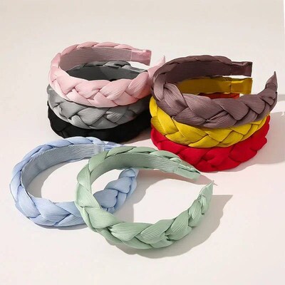 New Wide Weaving Hairbands Braided Headband for Women Hair H