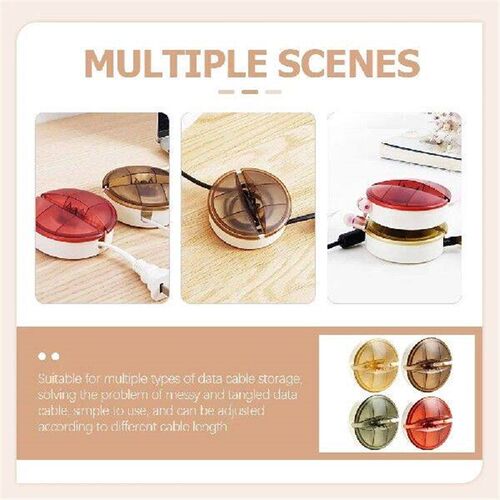 4 Pcs Desktop Cable Organizer Holder Retractable Case for
