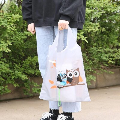 Owl shopping bag Foldable packaging waterproof environmental