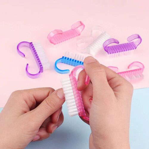 10pcs Plastic Nail Cleaning Brush Nail Dust Soft Remover For