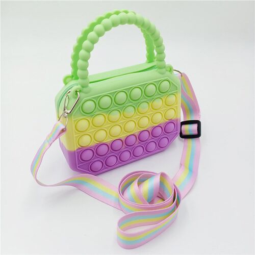 New Pop Fidget Toys It Silicone Push Bubble Crossbody Bag Se