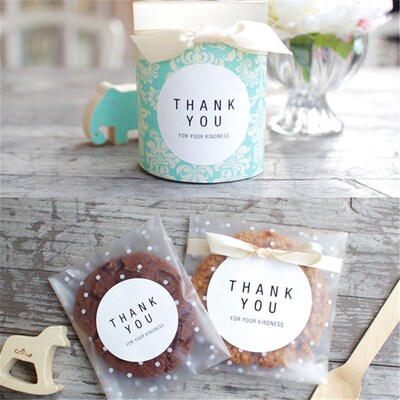 100pcs/lot Translucent dots Plastic cookie packaging bags cu