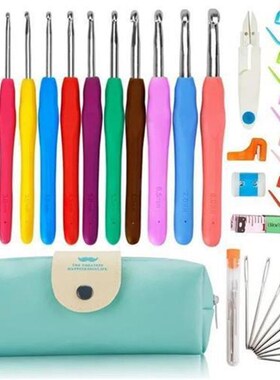38pcs/setf Crochet Hooks Set Crochet LargeEye Blunt Yarn Wea