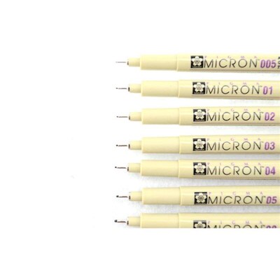 Sakura Pigma Micron Fine Line Pen 005 01L 02 03 04 05 0810 B