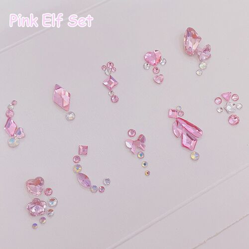 Pink Nail Bulk Rhinestone Style With Flat And Pointed Bottom