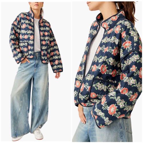 2024 Quilted Cotton Print Contrast Color Womens Cotton Jack