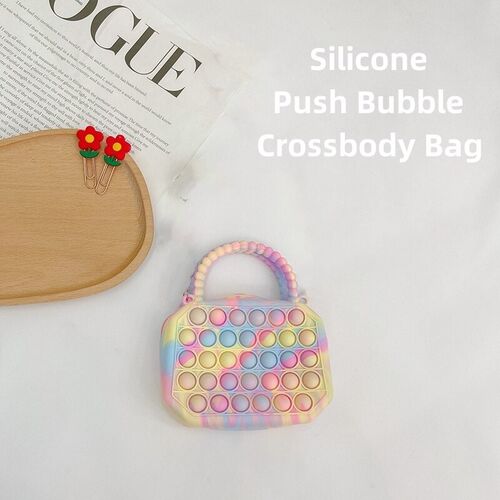 Silicone Push Bubble Crossbody Bag Fidget Toys Sensory Relie