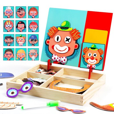 New Animals/ Vehicle Wooden Magnetic Puzzle Toys for Childre