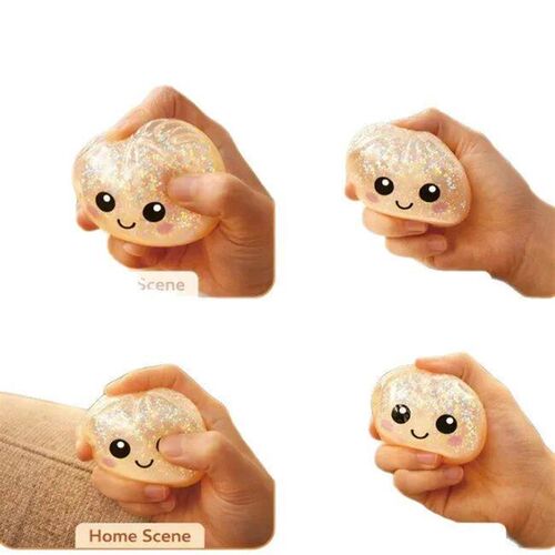 Colorful Glitter Dumplings Pinch Squishy Dumpling Toys Steam