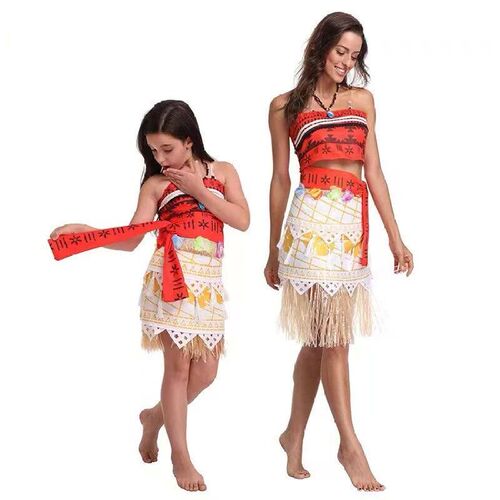 Kids Cosplay Vaiana Moana Princess Costume Dress Adult