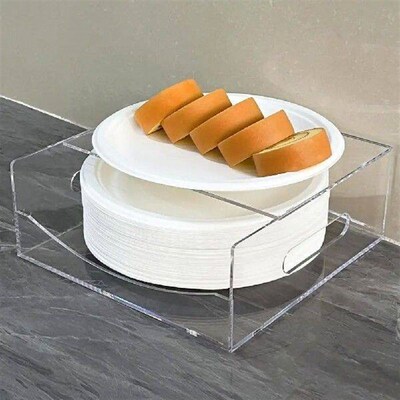 Picnic Paper Plate Organizer Acrylic Paper Plate Dispenser