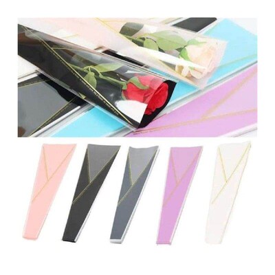 50pcs Cone Shape Flower Wrapping Bag Quality Plastic Single