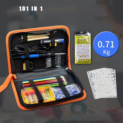 6101件木模雕烙画套件纹0W可调温/雕刻/压烙铁笔+MPN板+12彩色铅