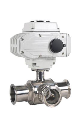 不锈5钢动三通快装级球电阀Q984F/Q98F927卫生卡箍球阀T型L型三