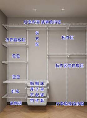 架DI货Y简易衣柜开架放41025式配件衣置物架出房组装金属衣帽收租