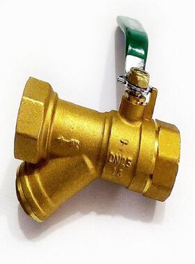巨阀门Q11F-1T黄铜丝扣Y型过滤器球泉阀6DN.0-40暖气水管开关2阀