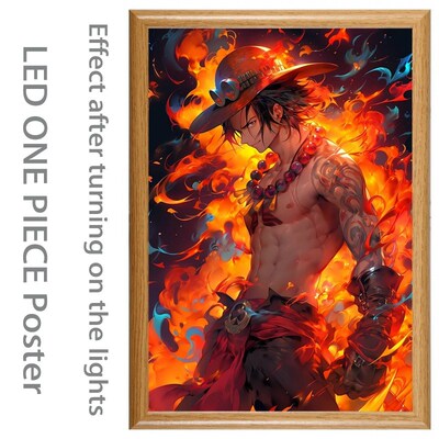 LED lights one piece poster ONEPIECE Hanging paintings decor