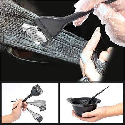 4Pcs Set Hair Dyeing Kit Hair Color Dye Bowl Stirring Brush