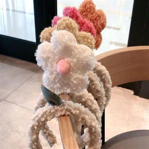 New Adjustable Cute Plush Flower Headband Autumn Winter