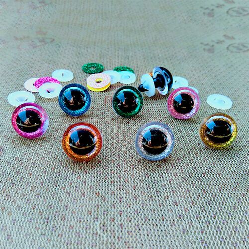 20pcs 3D Plastic Glitter Safety Eyes For Crochet Toys Amigur