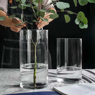 Transparent Straight Glass Vase Floor Thickened Horse Drunk