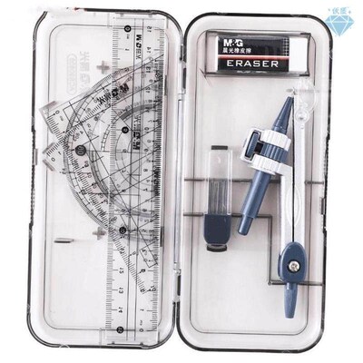 8 Pcs/Set Compass Ruler Set Protractor Drawing Triangle Eras