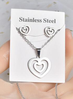 30set/lot rendy Stainless Steel Silver Color Love Heart Pend