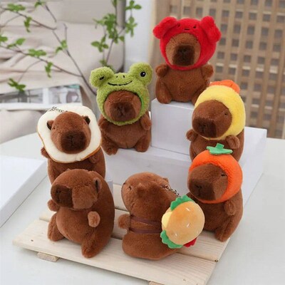 Cute Toy Plush Capybara Keychain Stuffed Animals Multicolor
