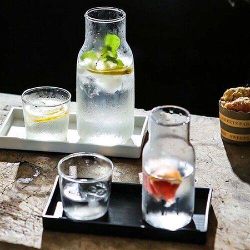 Water Carafe with Tumbler Glass Cold Hot Water Bottle Cup