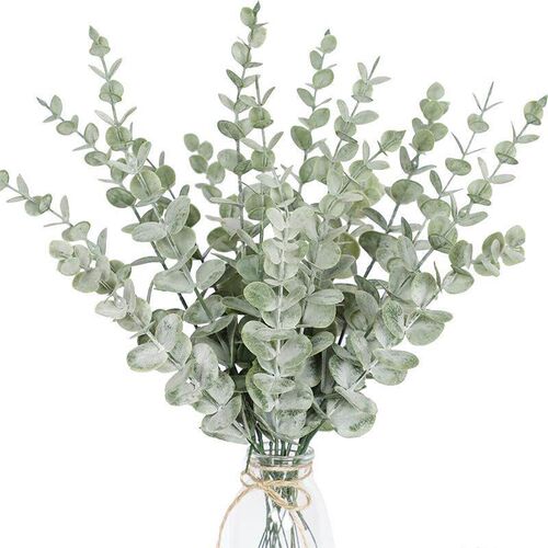 10pcs Artificial Plants Eucalyptus Leaves Green Leaf Branche