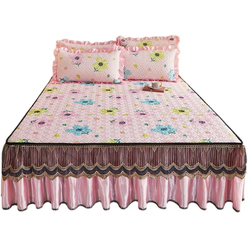 可拆卸乳胶凉席三件夏季冰丝凉软席床裙折叠空调席子可机洗水洗,床上用品,乳胶席,淘宝优惠券,粉丝福利购,淘宝优惠卷