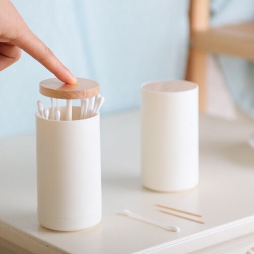 Automatic PopUp Cotton Swabs Toothpick Holder qtips cotton