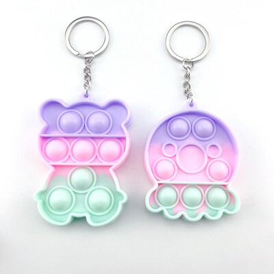 5pc pushpop keychain Push Pop It Fidget toys among us钥匙扣