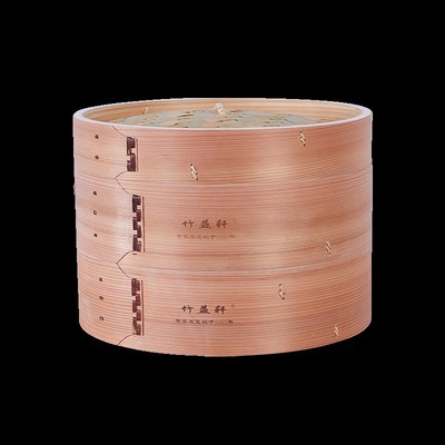 竹益轩加深柳杉木蒸笼竹制家用手工竹编蒸架大小笼包蒸屉馒头蒸格