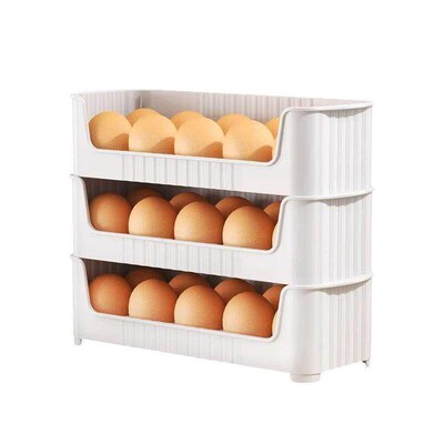 Egg storage box for refrigerator side door, stackable kitche