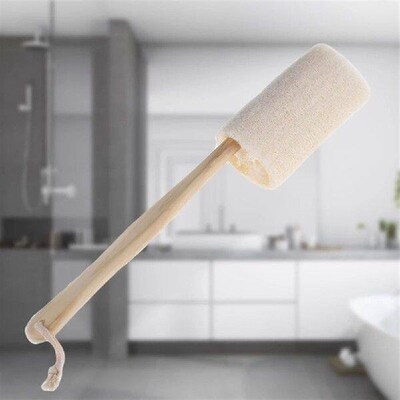 Loofah Scrubber Brush Long Wood Handle Bath Brush