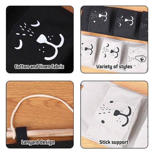3 Pockets Cute Wall Mounted Storage Bag Closet Organizer Clo