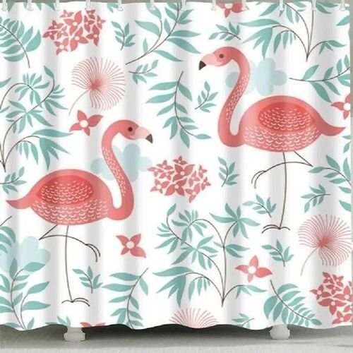Waterproof Two-Pink-Bird Shower Curtain for Home and