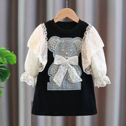 Lace Dresses for Girls Clothes Toddler Kids Cute Bear Dress