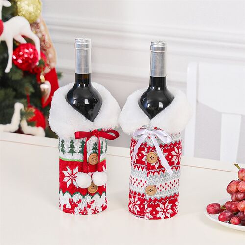 Christmas Wine Bottle Cover Merry Christmas Decor For Home 2