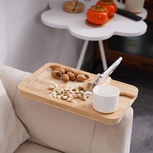 MOD木手质懒人发扶托家用可折叠托盘餐盘点心沙盘茶水盘沙发壁收