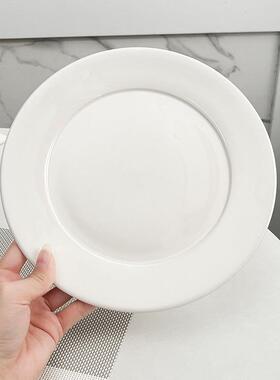 酒店厅西餐牛排盘FVI子餐骨碟盘浅盘平盘商用台餐具摆纯白色陶瓷