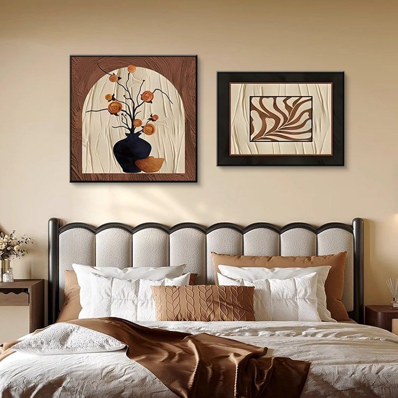 复古花鸟宋代美学卧室床头装饰画中古风主卧房间沙发背景墙上挂画,家居饰品,现代装饰画,淘宝优惠券,粉丝福利购,淘宝优惠卷