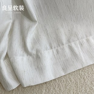 亚麻扶风纱透光不透人纱帘中古风原木风侘寂窗帘客厅阳台黑边窗纱