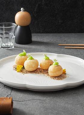 白色盘盘子家用高感西餐牛排盘精致甜级品陶瓷餐盘意盘面WJW菜盘