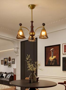法中式古餐17971厅吊灯美式复古餐桌灯艺术轻玻奢高级感吧风台长