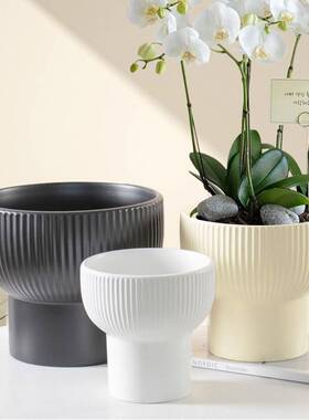 花盆JW10114B陶瓷套三高花脚菇盆绿植海芋蝴蝶中温盆栽兰德化蘑现