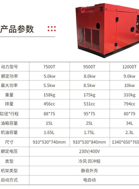 柴310千瓦23油0V400V电启5千瓦动移动便家用户外静音风冷/发电携