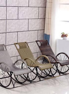 成摇椅椅摇椅人逍遥椅躺老人椅休闲阳台午睡椅藤晒椅太19396阳懒